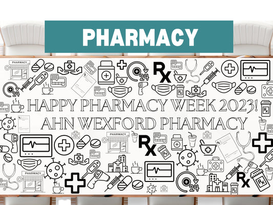 Custom Large Pharmacy Coloring Banner Healthcare Heroes Decor Pharmacy Week