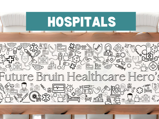 Custom Large Medical Coloring Banner Healthcare Heroes Hospital Decor