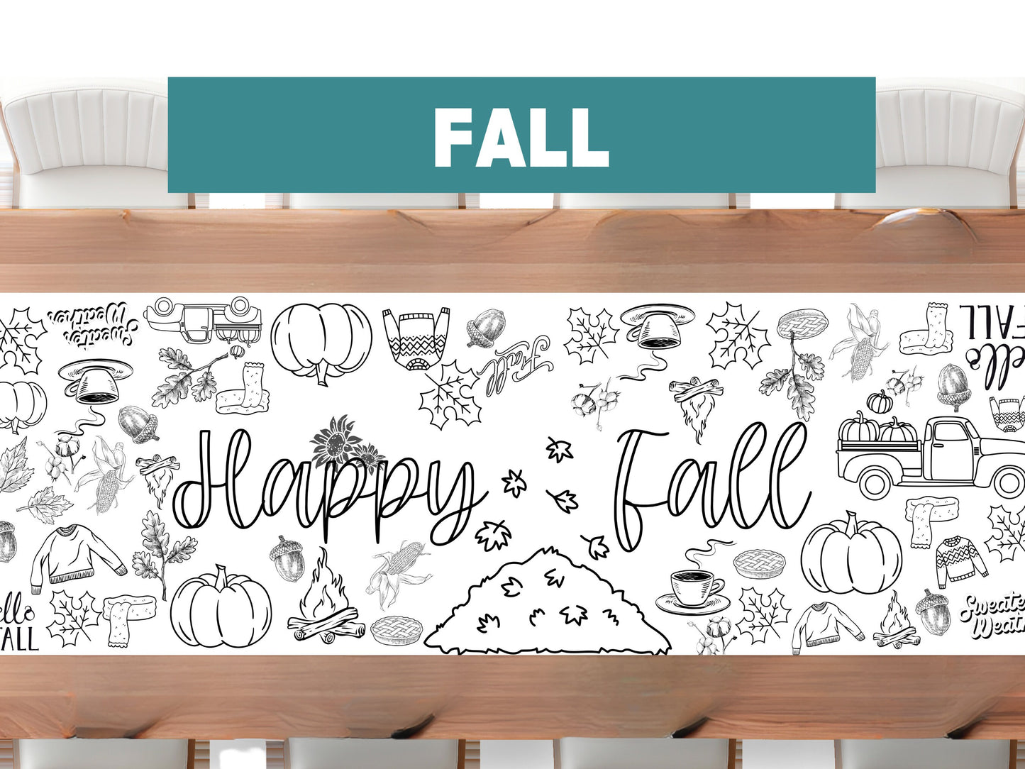 Get Fall tastic Personalized 6ft Coloring Banner for Your Gathering