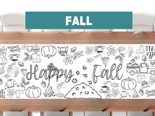 Get Fall tastic Personalized 6ft Coloring Banner for Your Gathering