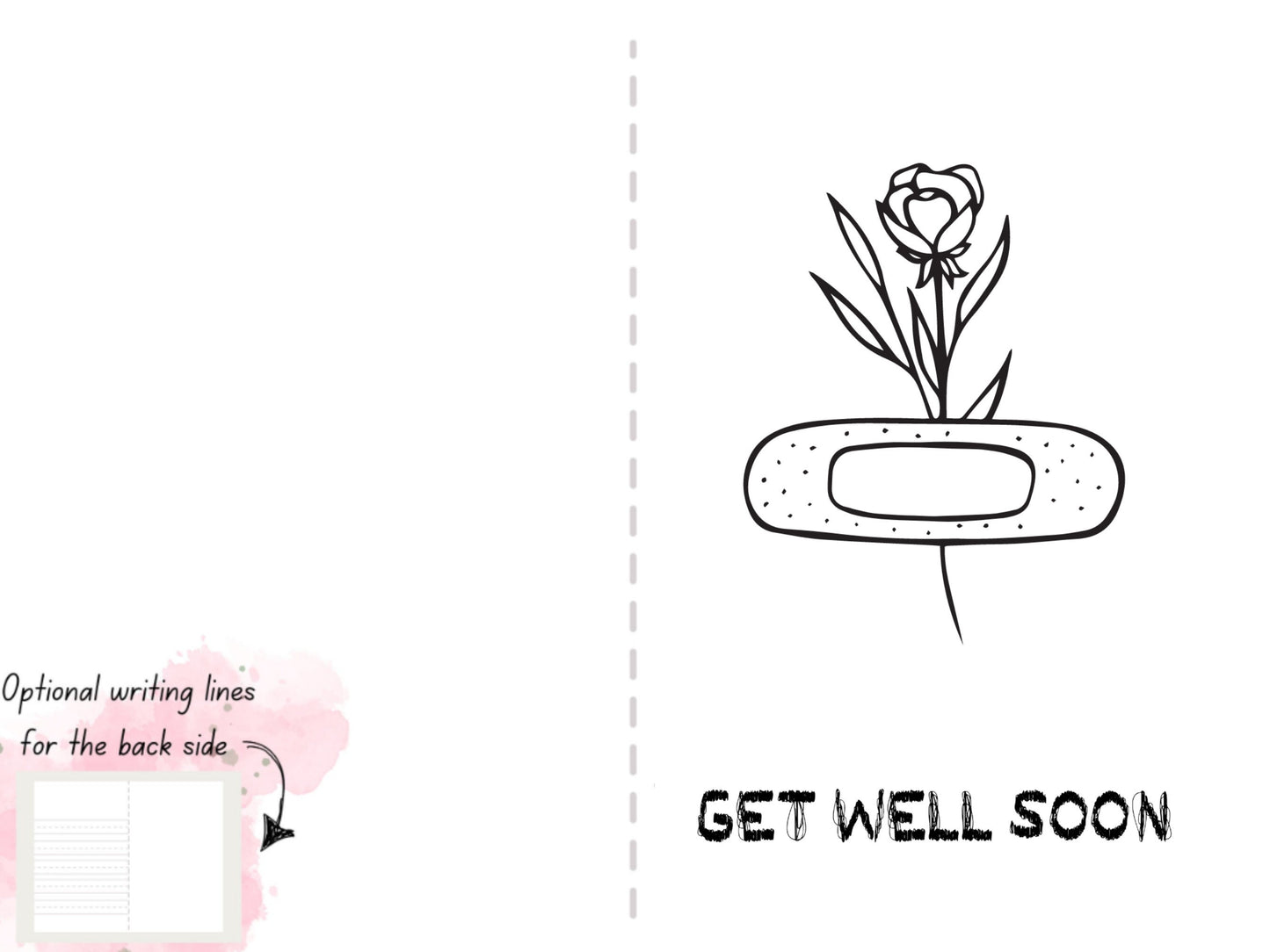 Printable 5x7" Colorable Kid Get Well Card PDF Instant Download