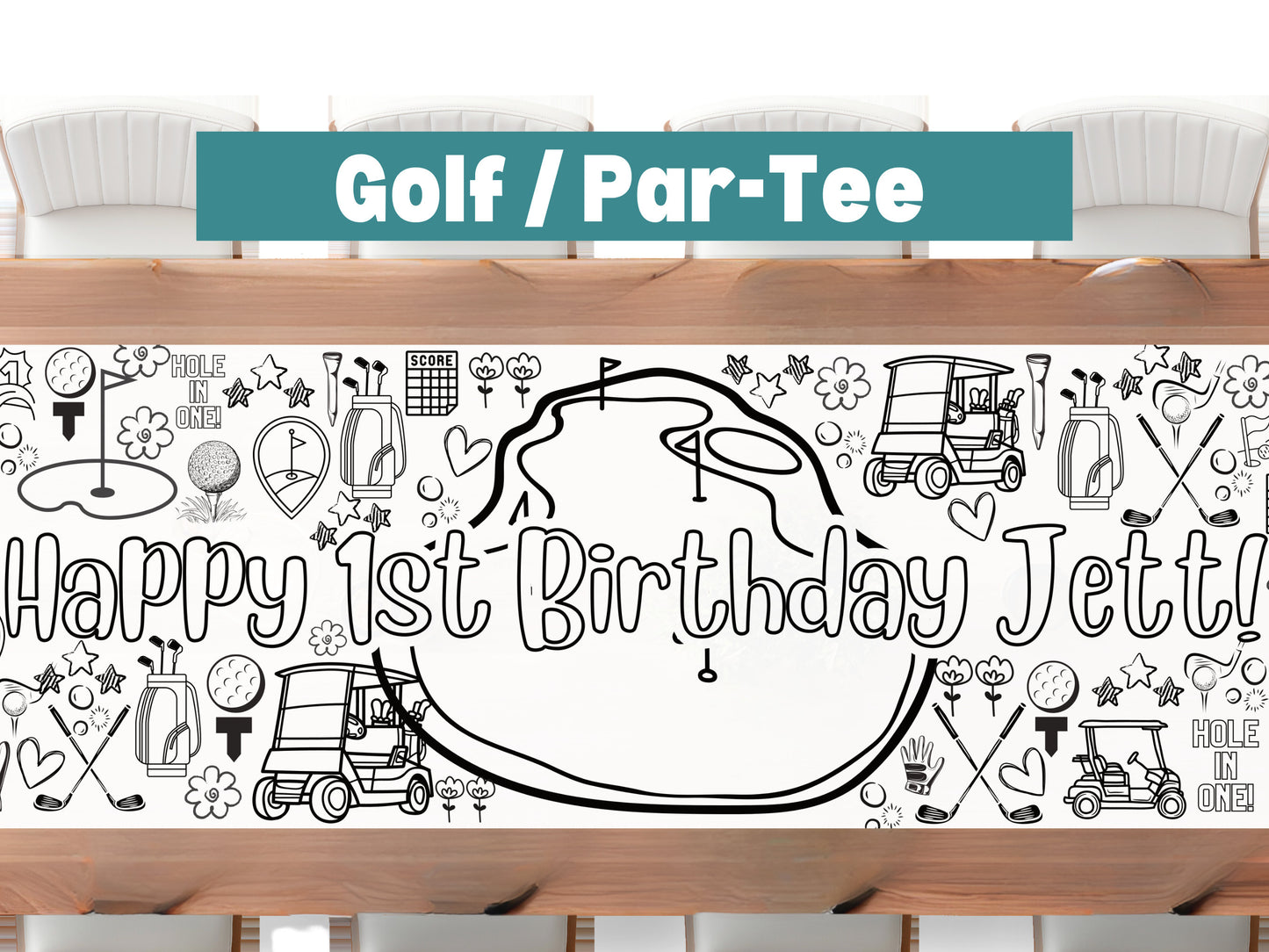 Get Creative on the digital Personalized Golf Banner Table Cover