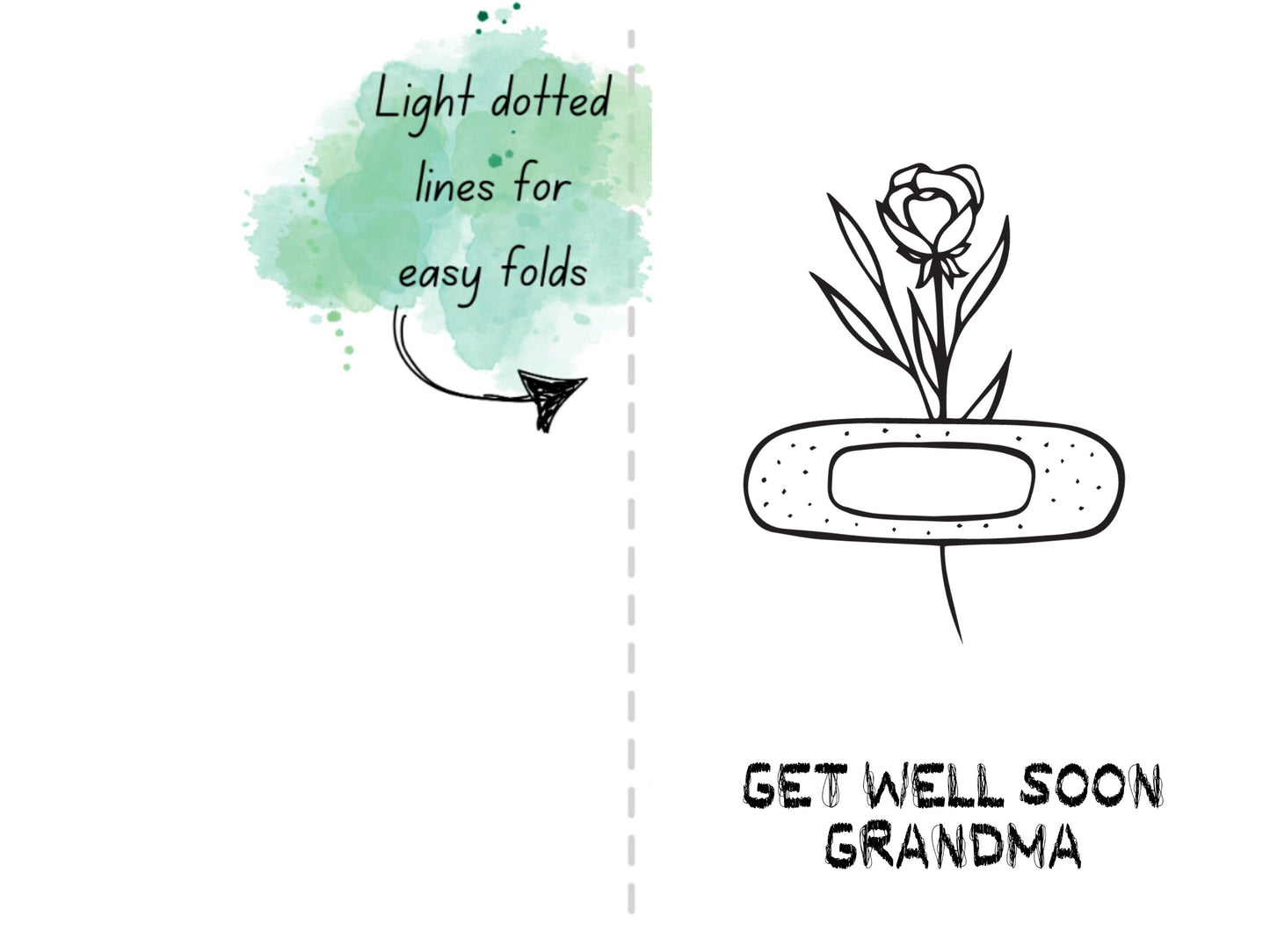 Colorable Kid Get Well Card for Grandma Instant Download PDF