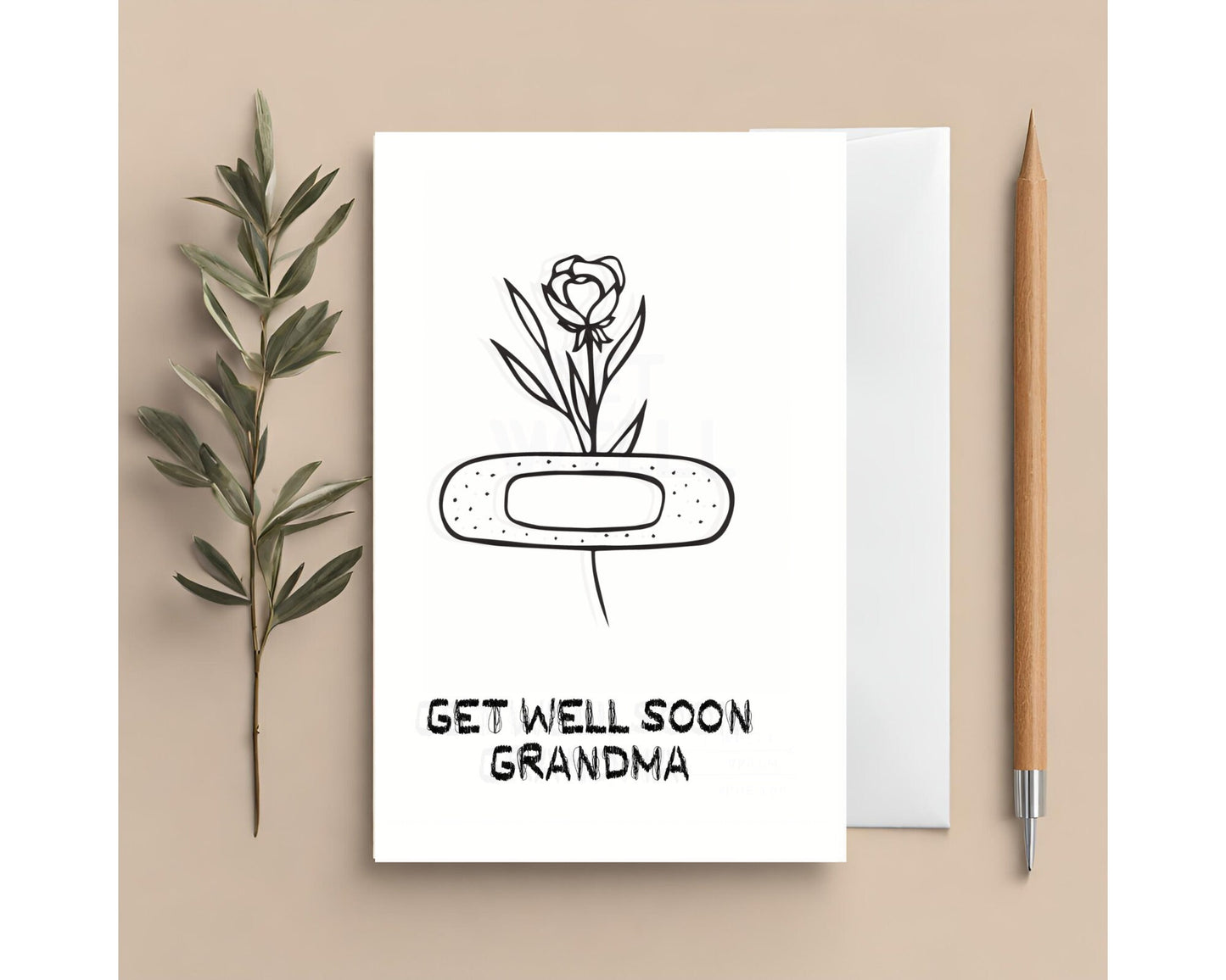 Colorable Kid Get Well Card for Grandma Instant Download PDF