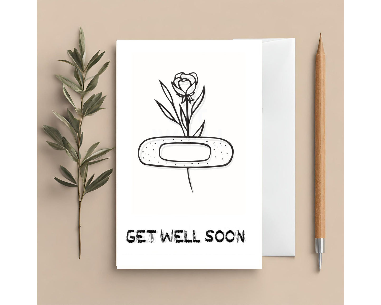 Printable 5x7" Colorable Kid Get Well Card PDF Instant Download