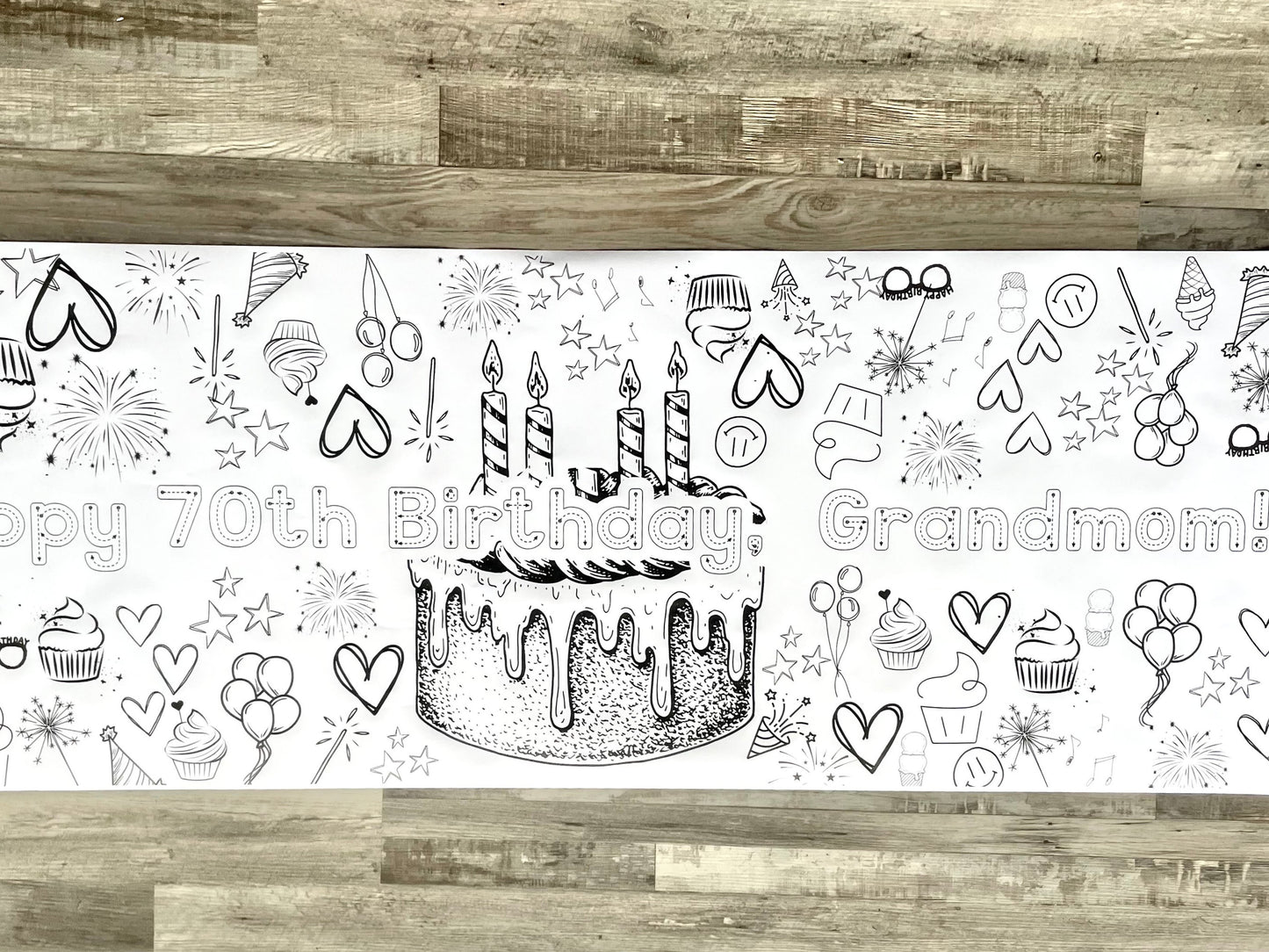 LARGE 6-foot Coloring Banner Event Personalized Birthday ideas Poster