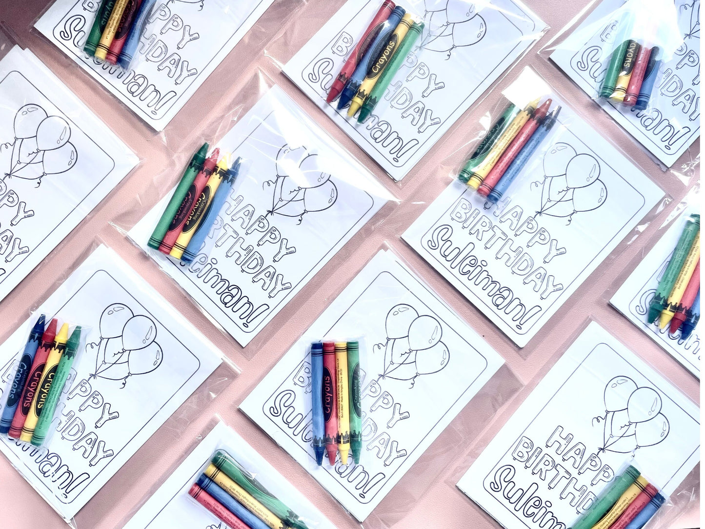 Personalized Birthday Party Favors Coloring Sheets