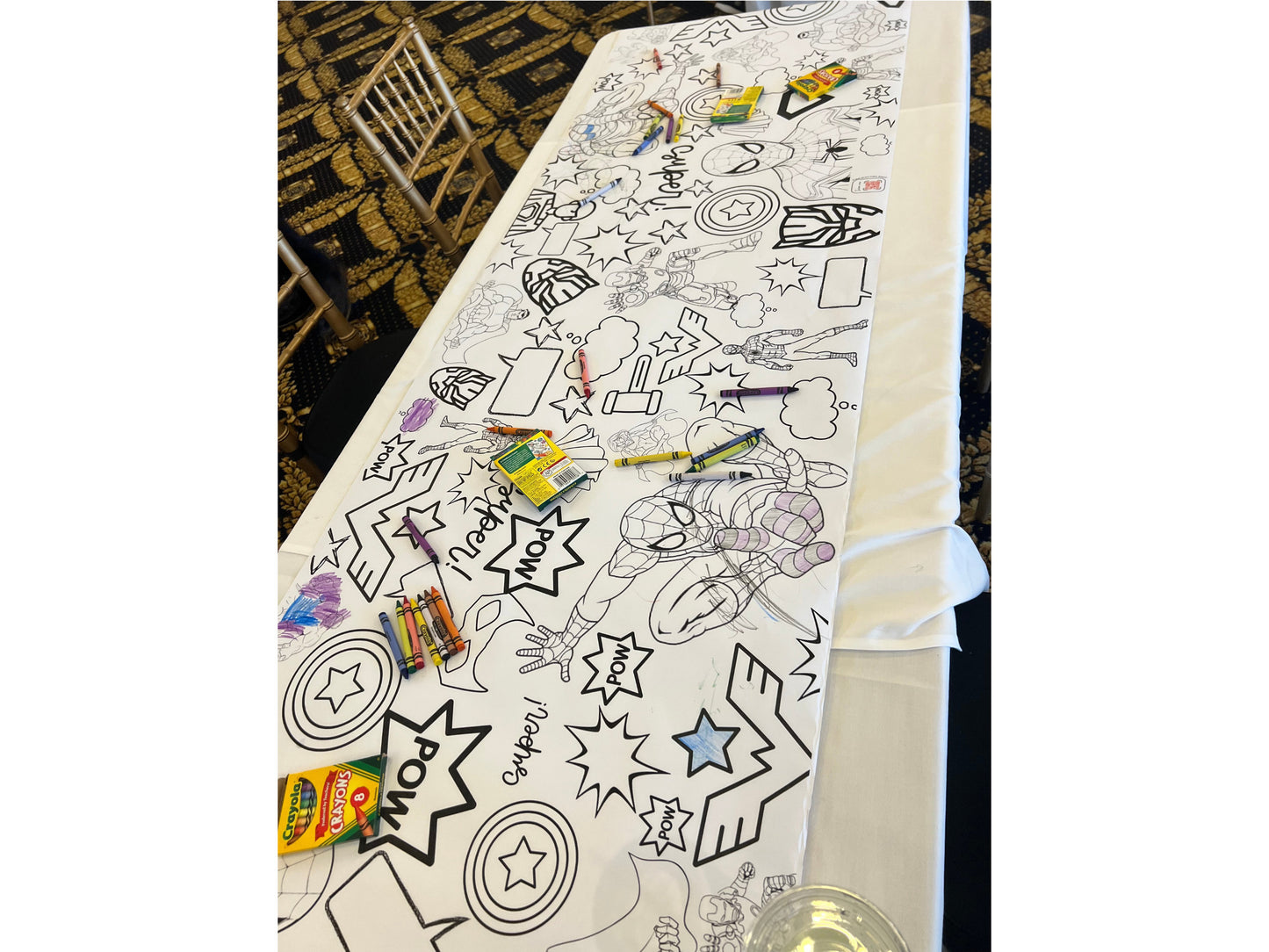 Unleash Your Inner Hero 6ft Super Hero Coloring Banner Tablecloth