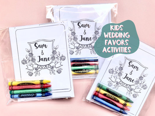 Personalized Wedding Coloring Fun DIY Activity Kit Party Favors