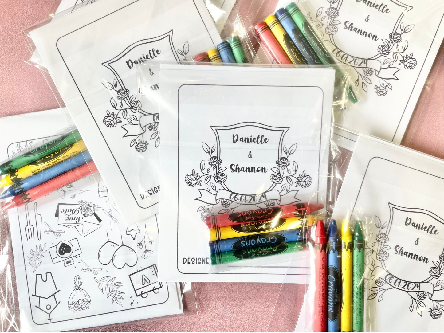 Personalized Wedding Coloring Fun DIY Activity Kit Party Favors