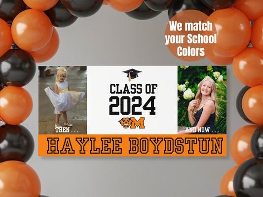 Custom 2024 Graduation Banner Personalized Grad Party Decoration